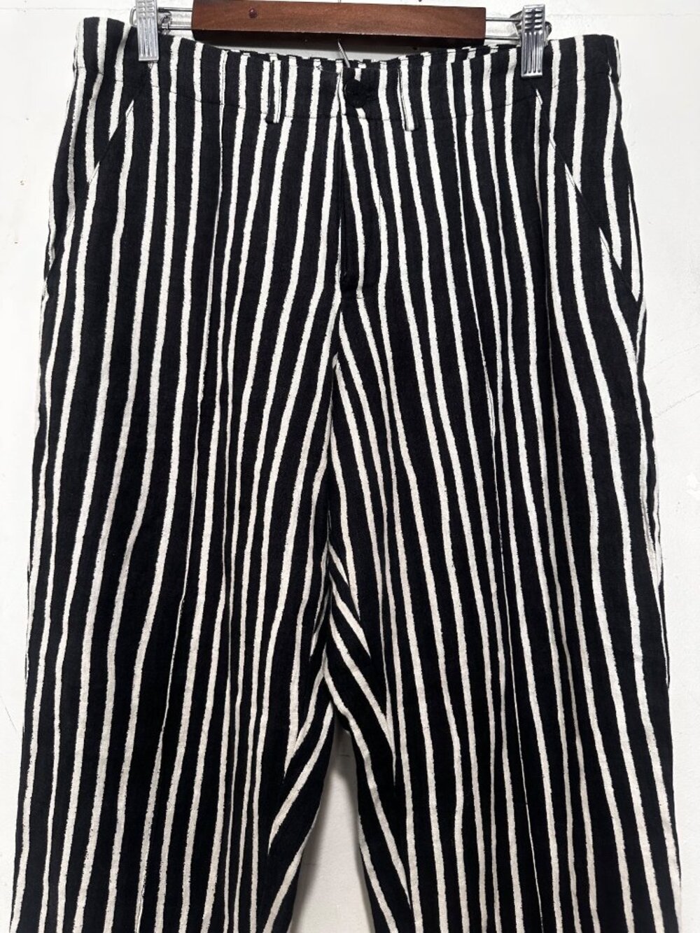 Bitte Kai Rand Linen Strips Tapered Pants Womens Large Ballon Leg Zebra Print - Picture 14 of 15
